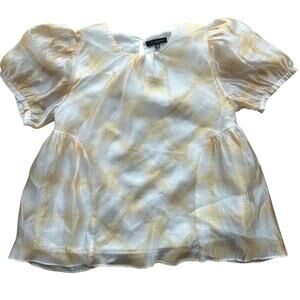 En Saison- cute dainty mesh organza style fabric- pale yellow- SM- no stretch